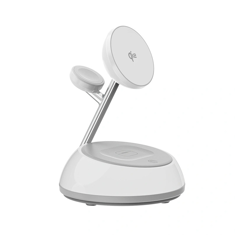 Бездротовий зарядний пристрій WIWU W036 Aurora 3in1 QI2 15W White