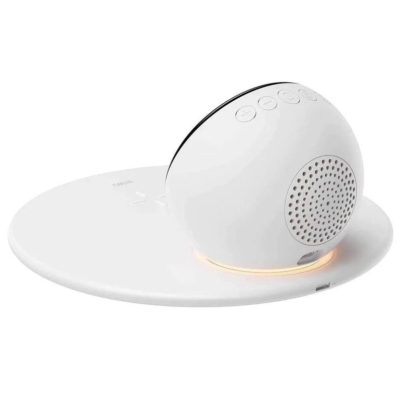 Бездротовий зарядний пристрій WIWU Wi-W017 15W Wireless Charger + Digital Alarm + Bluetooth Speaker White