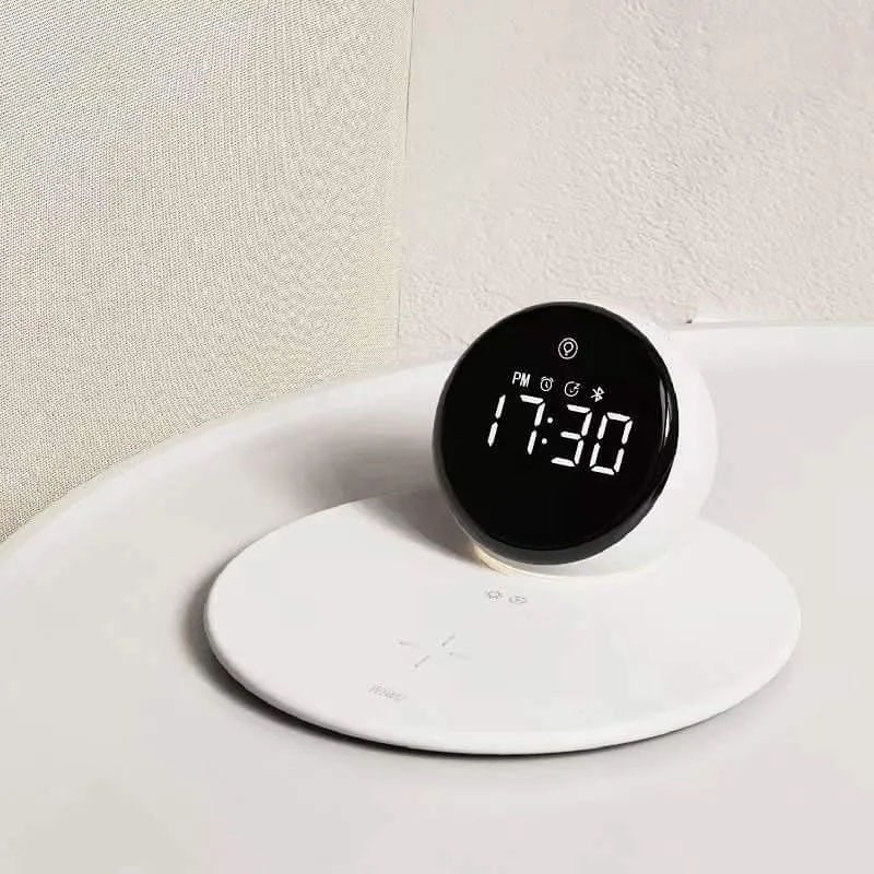 Бездротовий зарядний пристрій WIWU Wi-W017 15W Wireless Charger + Digital Alarm + Bluetooth Speaker White