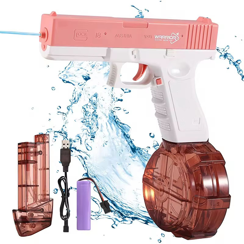 Водяний акумуляторний пістолет Glock Water Gun (250ml) with lithium battery Pink