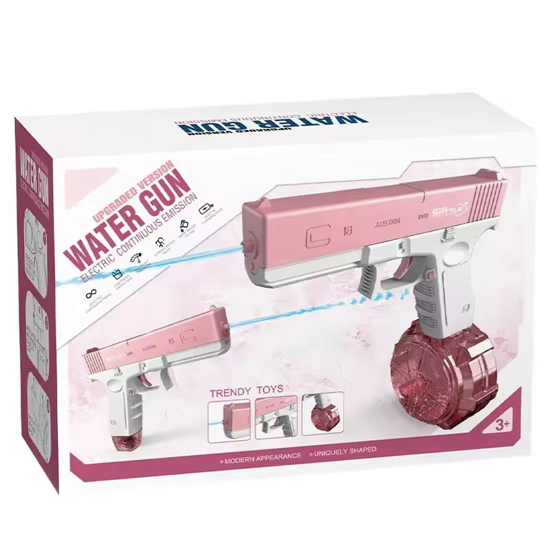 Водяний акумуляторний пістолет Glock Water Gun (250ml) with lithium battery Pink