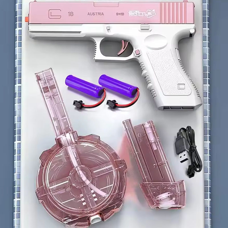 Водяний акумуляторний пістолет Glock Water Gun (250ml) with lithium battery Pink