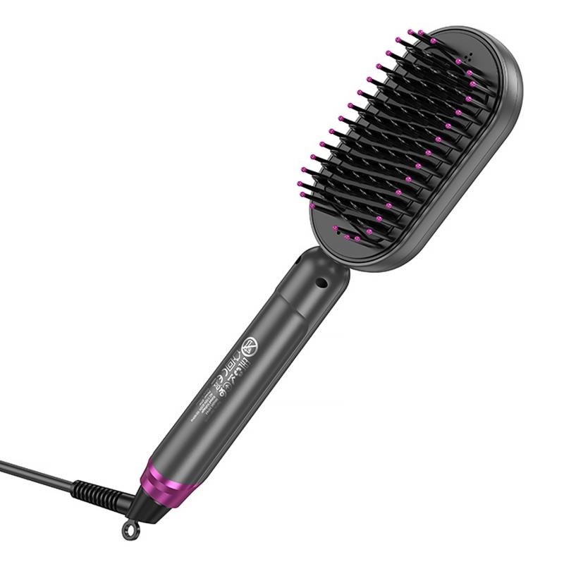Гребінець-випрямляч Hoco HP44 Electric straightening hair comb with digital display Rose Red