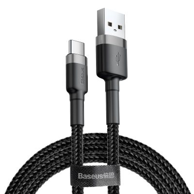 Дата кабель Baseus Cafule USB to USB-C Cable 3 А (0.5 м) (CATKLF-A) Сірий / Чорний