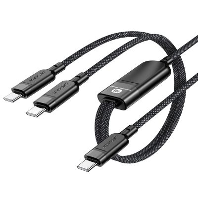 Дата кабель Acefast C5-11 USB-C to 2xUSB-C 100W (1.2 м) Black