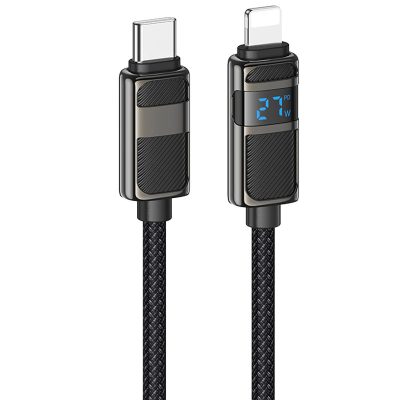 Дата кабель Hoco U137 Line with display USB-C → Lightning 27W (1.2 м) Black