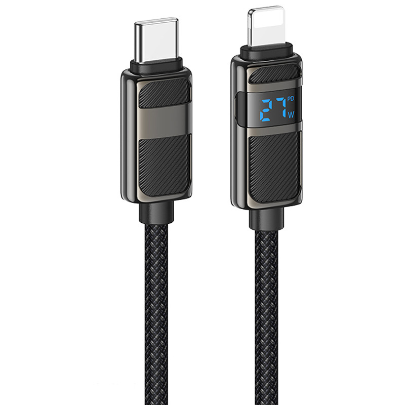 Дата кабель Hoco U137 Line with display USB-C → Lightning 27W (1.2 м) Black