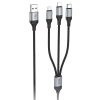 Дата кабель Hoco X102 Fresh 3in1 USB to Lightning /MicroUSB/Type-C 2.4A (1m) Black