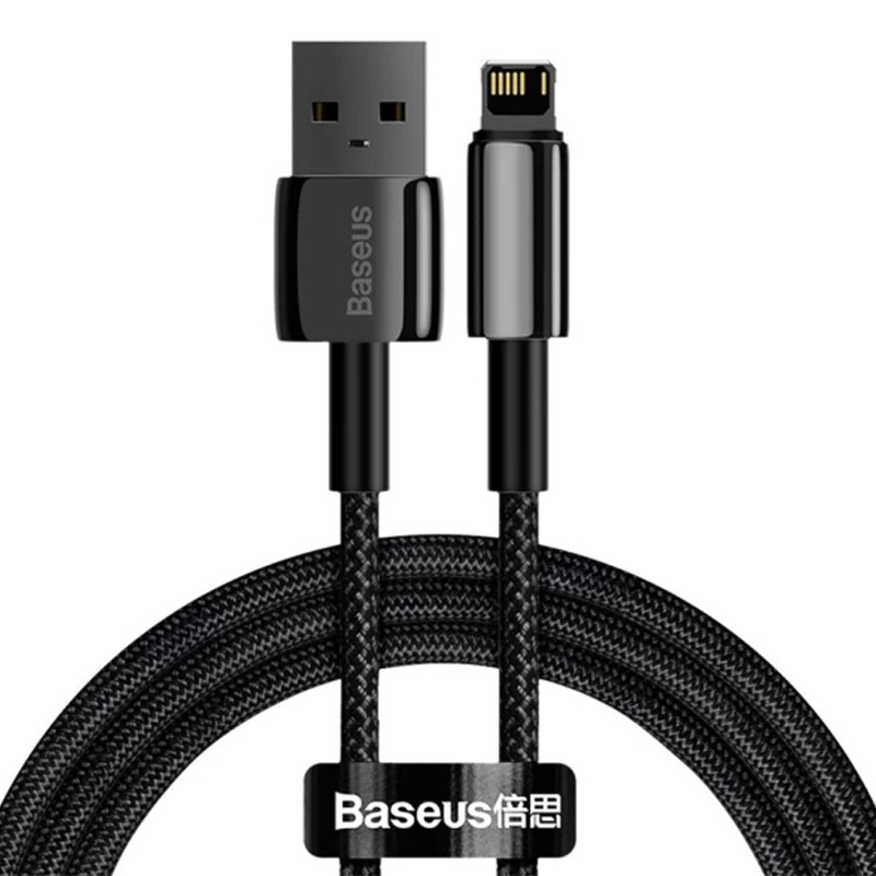 Дата кабель Baseus Tungsten Gold USB to Lightning Cable 2.4 А (1 м) (CALWJ-0) Black