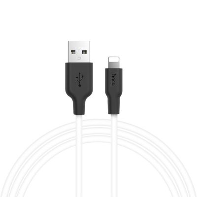 Дата кабель Hoco X21 Plus Silicone Lightning Cable (1 м) black_white