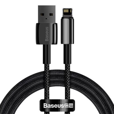 Дата кабель Baseus Tungsten Gold USB to Lightning Cable 2.4 А (1 м) (CALWJ-0) Black