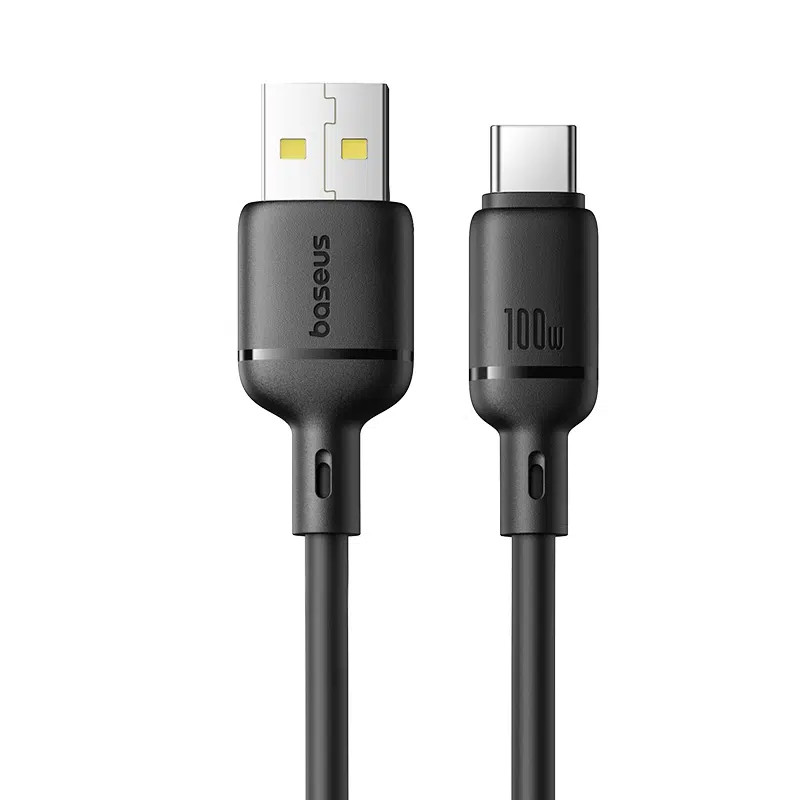 Дата кабель Baseus Silky Series OS Fast Charging USB to USB-C 100W (2 м) (P10377703) Cluster Black