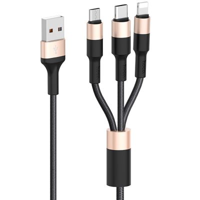 Дата кабель Hoco X26 Xpress 3in1 USB to Lightning/USB-C/Micro-USB 2 А (1.2 м)
