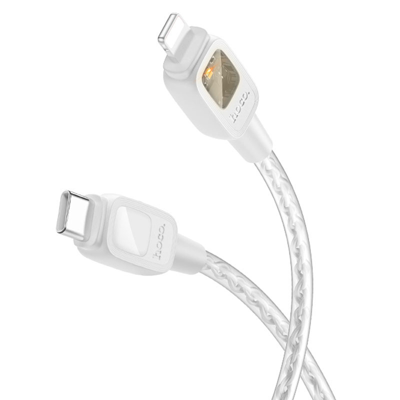Дата кабель Hoco U124 Stone silicone power-off USB-C → Lightning (1.2 м)