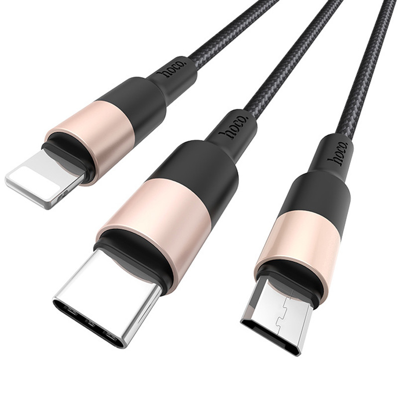 Дата кабель Hoco X26 Xpress 3in1 USB to Lightning/USB-C/Micro-USB 2 А (1.2 м)