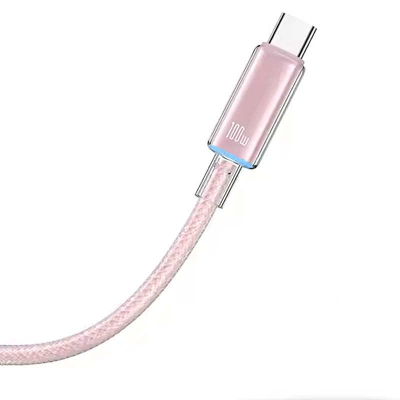 Дата кабель USAMS US-SJ660 USB-C → USB-C PD 100W Cloud Series (1.2 м) Pink
