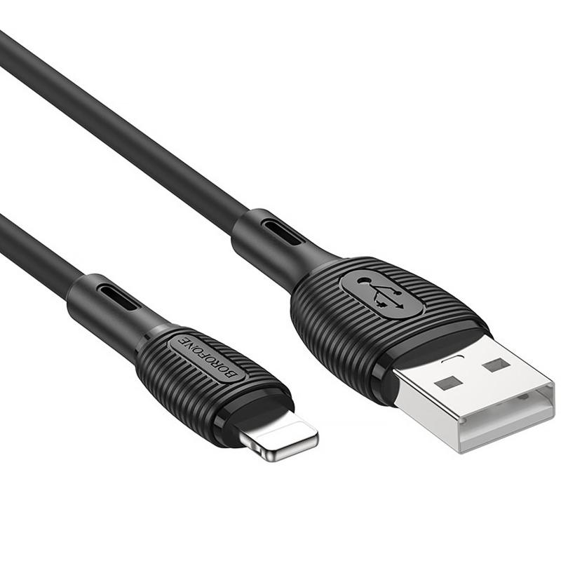 Дата кабель Borofone BX86 Advantage USB to Lightning (1 м) Black