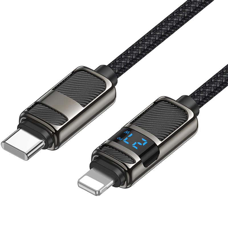 Дата кабель Hoco U137 Line with display USB-C → Lightning 27W (1.2 м) Black