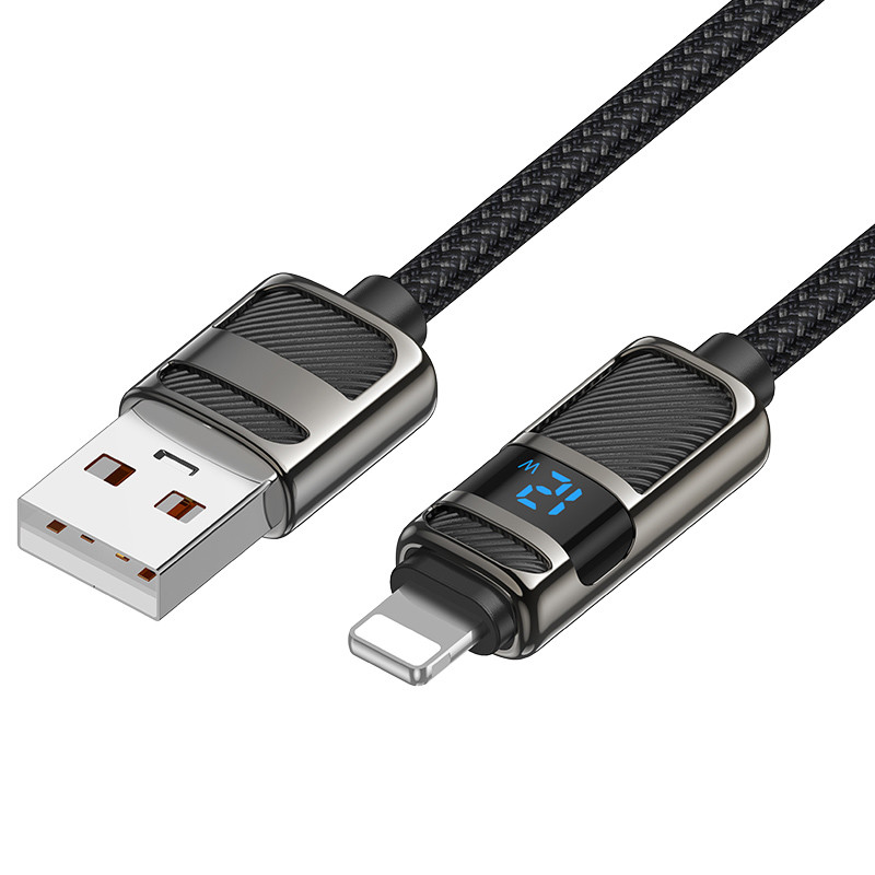 Дата кабель Hoco U137 Line with display USB to Lightning 2.4 А/12W (1.2 м)