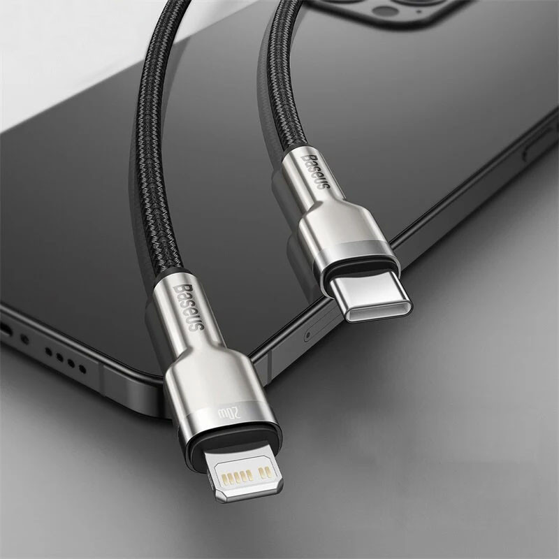 Дата кабель Baseus Cafule Metal USB-C → Lightning PD 20W (1 м) (CATLJK-A)