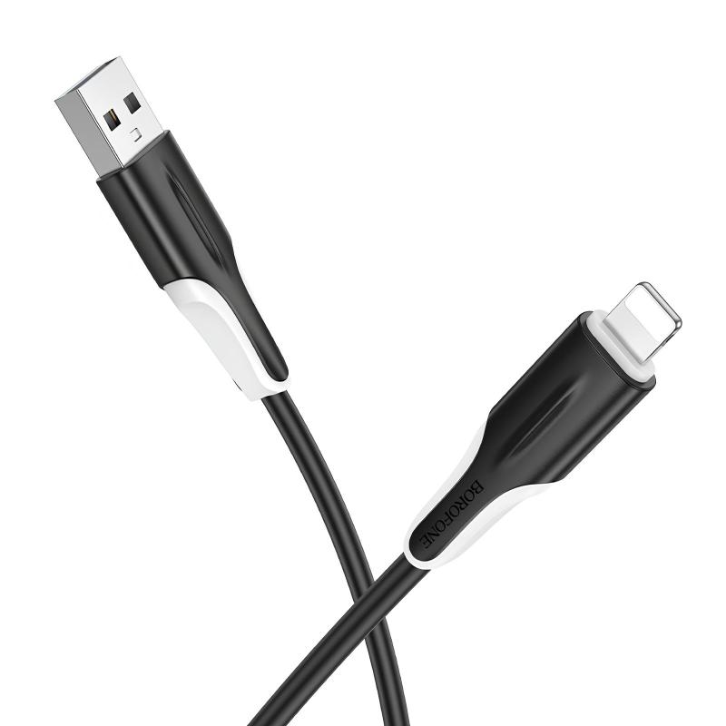 Дата кабель Borofone BX119 USB to Lightning 2.4 А (1 м) Black