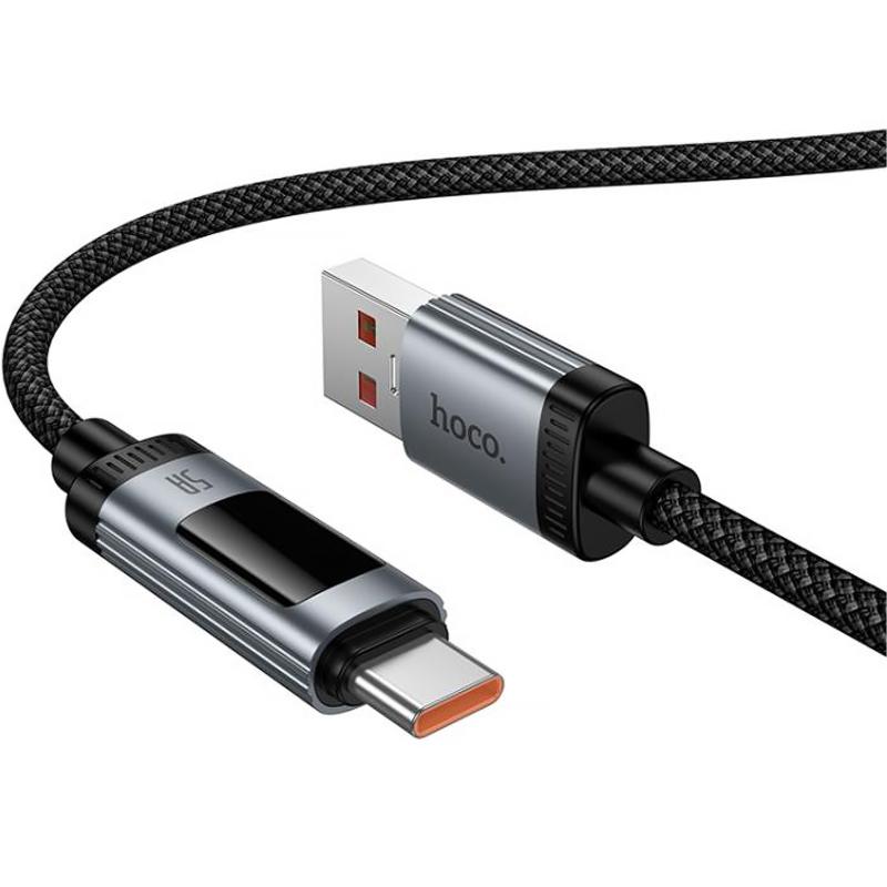 Дата кабель Hoco U148 Lord with display USB to USB-C 100W (1.2 м) Black