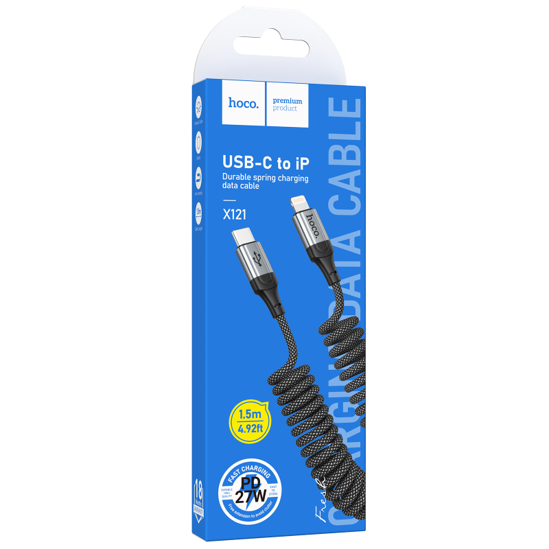 Дата кабель Hoco X121 Nuevo USB-C → Lightning 27W (1.5 м) Black