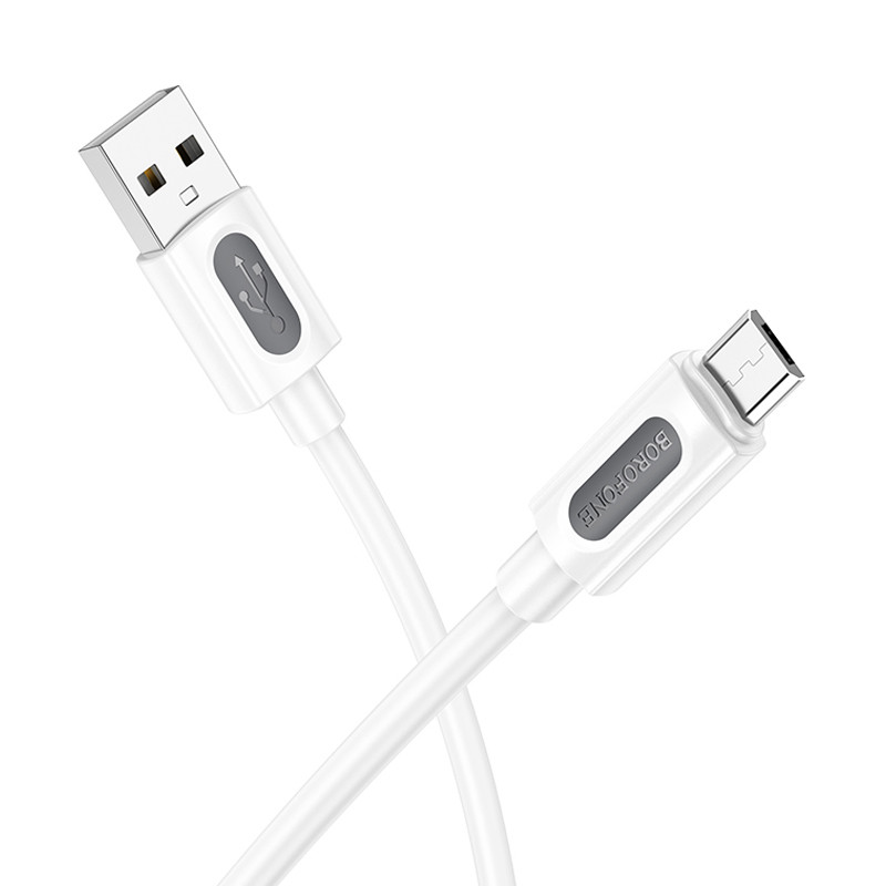 Дата кабель Borofone BX114 Structure USB to Micro-USB 2.4 А (1 м)