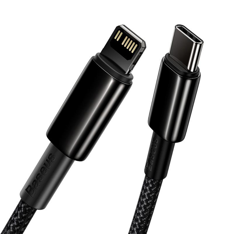 Дата кабель Baseus Tungsten Gold USB-C → Lightning PD 20W (2 м) (CATLWJ) Чорний