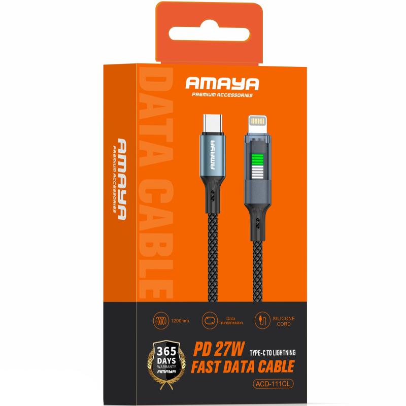 Дата кабель Amaya 111CL USB-C → Lightning 27W (1.2 м) Black