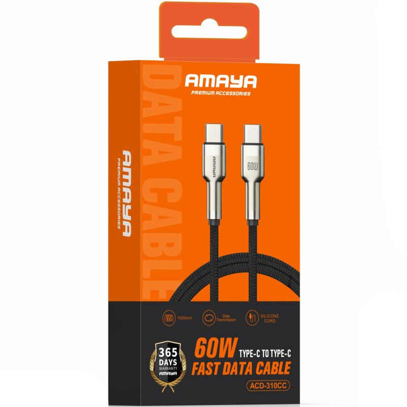 Дата кабель Amaya 310CC USB-C → USB-C 60W (1 м) Brown