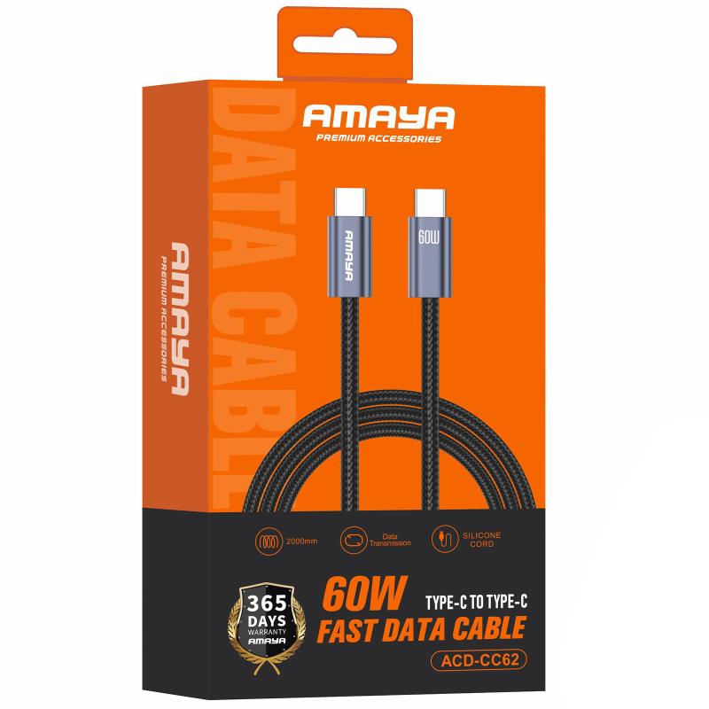 Дата кабель Amaya CC62 USB-C → USB-C 60W (2 м) Gray