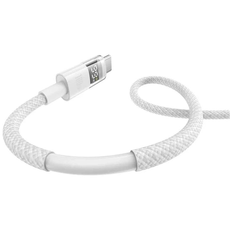 Дата кабель Baseus Display 2 USB to USB-C 100W (2 м) (P10382701) Moon White