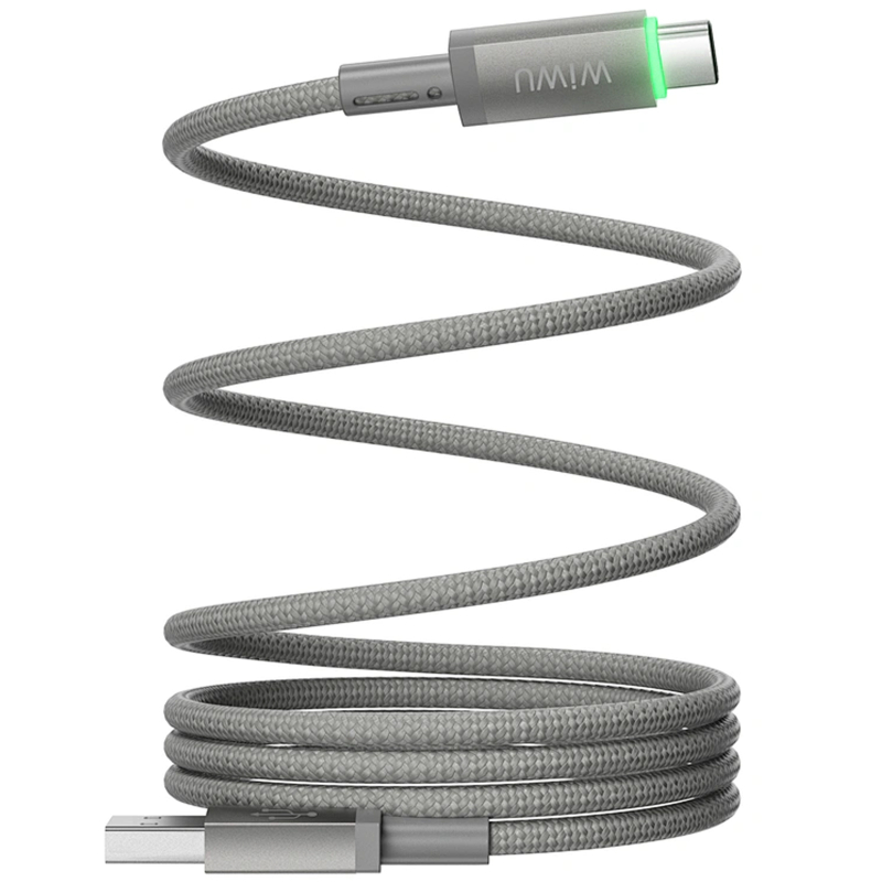 Дата кабель WIWU C082 Maglink USB to USB-C 60W (1 м) Grey