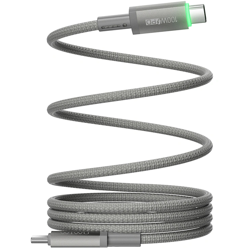 Дата кабель WIWU C084 Maglink USB-C → USB-C 100W (1 м) Grey