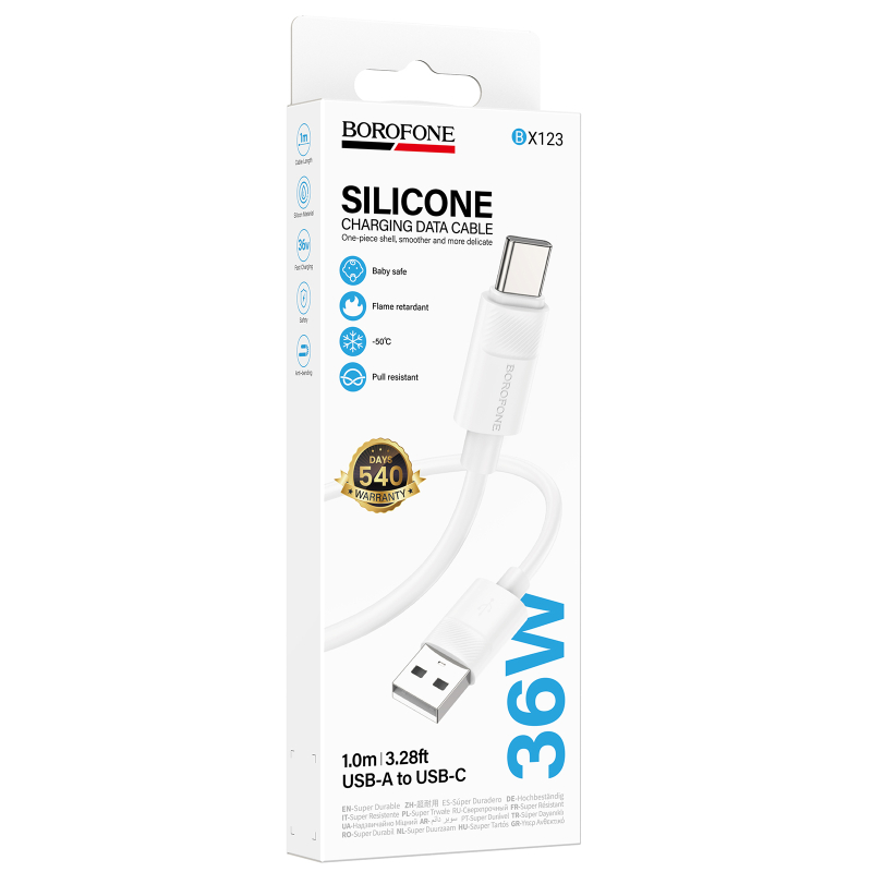 Дата кабель Borofone BX123 Leya USB to USB-C 36W (1 м)