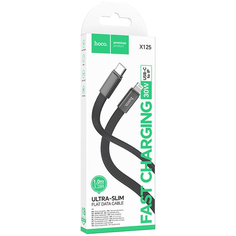 Дата кабель Hoco X125 Exceso USB-C → Lightning 30W (1 м) Black