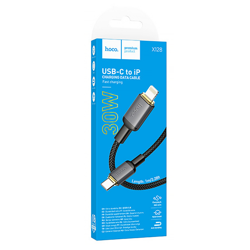 Дата кабель Hoco X128 Benefit USB-C → Lightning 30W (1 м) Black
