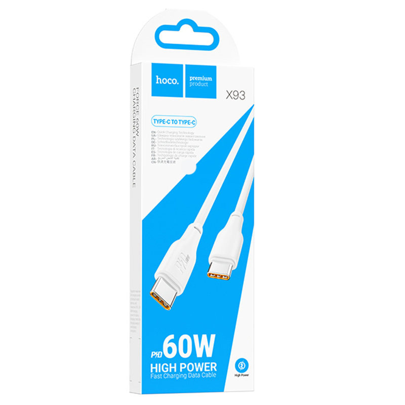 Дата кабель Hoco X93 Force USB-C → USB-C 60W (2 м) White