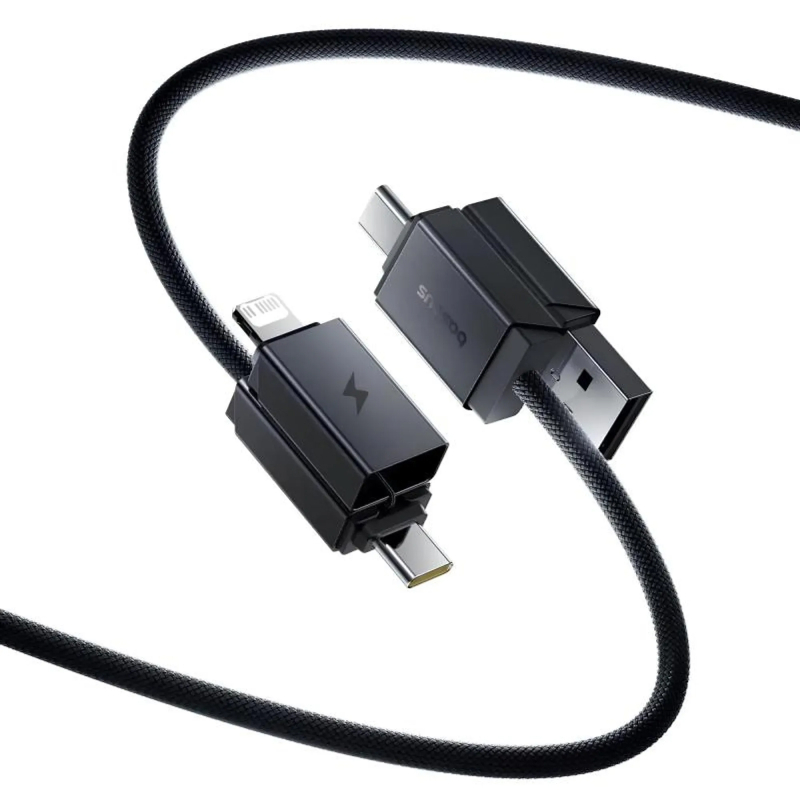 Дата кабель Baseus Versatile Two-for-Two USB/USB-C → USB-C/Lightning 60W (1 м) (CB000162) Cosmic Black