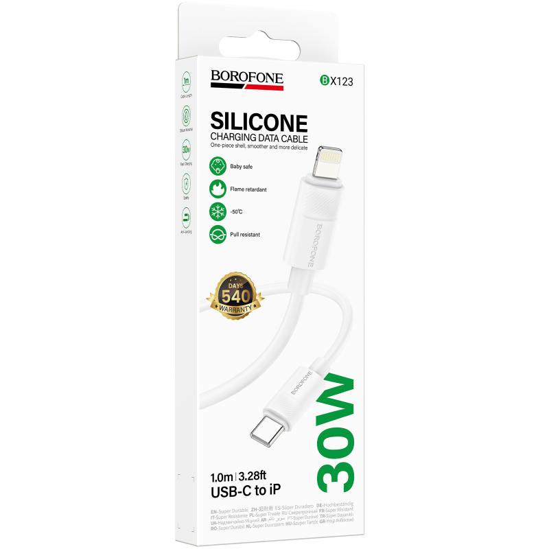 Дата кабель Borofone BX123 Leya USB-C → Lightning 30W (1 м)