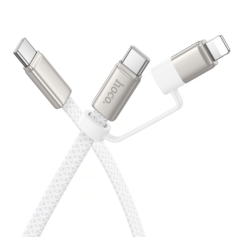 Дата кабель Hoco X125 Surplus 2in1 USB-C → Lightning/USB-C 60W (1 м)