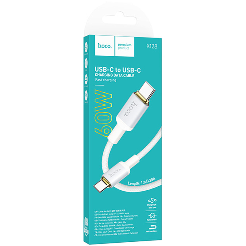 Дата кабель Hoco X128 Benefit USB-C → USB-C 60W (1 м)