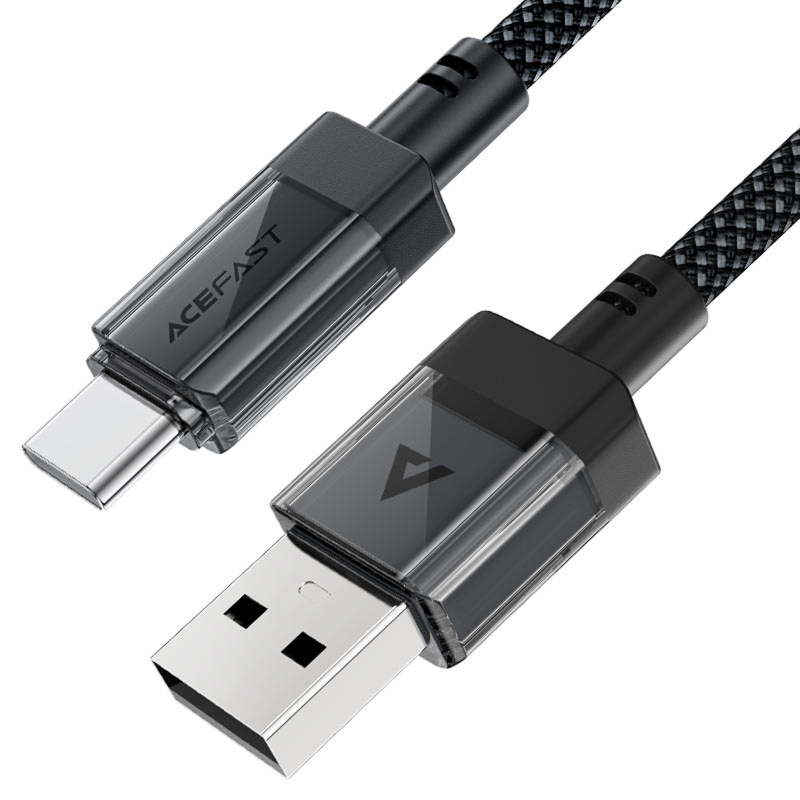 Дата кабель Acefast C12-04 USB to USB-C 3 А (1.2 м) Black