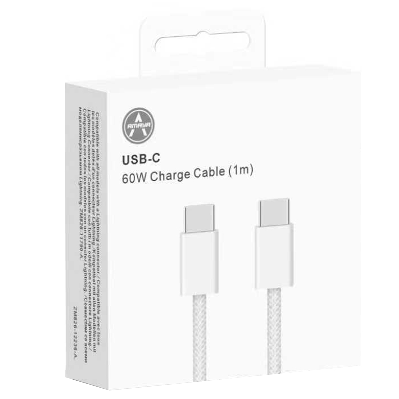 Дата кабель Amaya AD60CC USB-C → USB-C 60W (1 м) White
