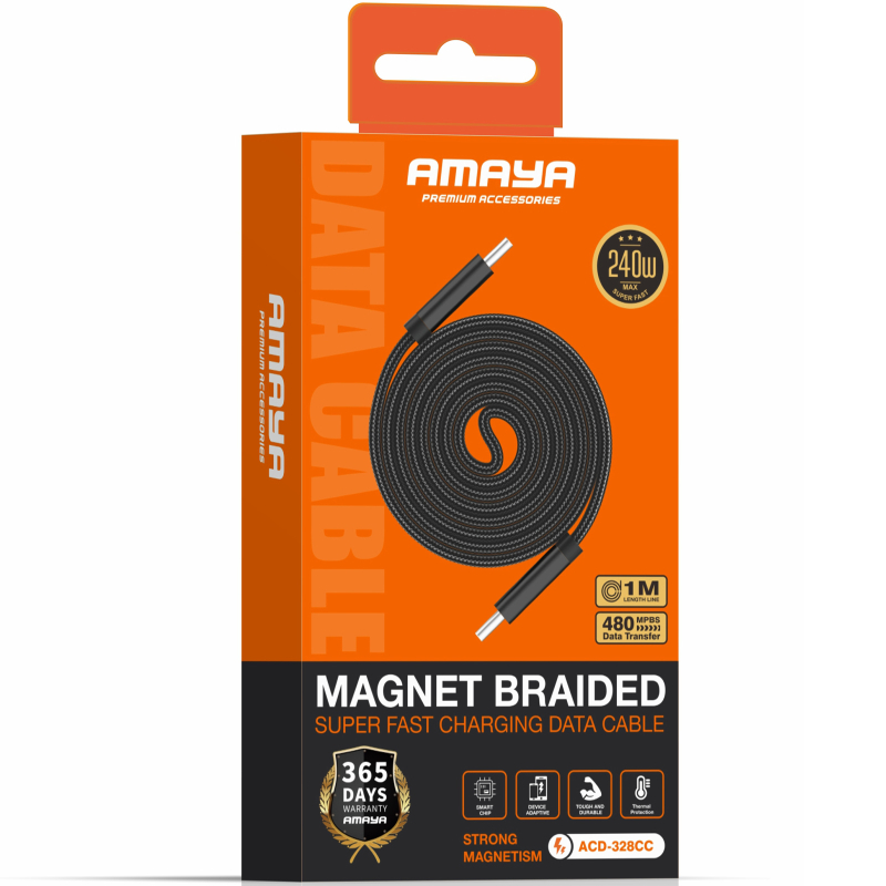 Дата кабель Amaya 328CC USB-C → USB-C 240W (1 м) Black