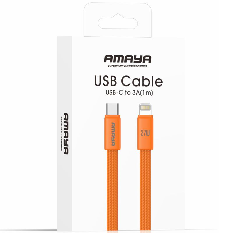 Дата кабель Amaya 317CL USB-C → Lightning 27W (1.2 м) Orange
