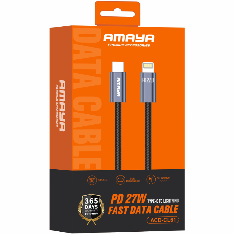 Дата кабель Amaya 61CL USB-C → Lightning 27W (1 м) Gray
