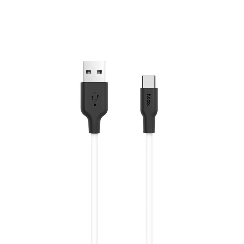 Дата кабель Hoco X21 Silicone USB-C Cable (1 м) Чорний / Білий