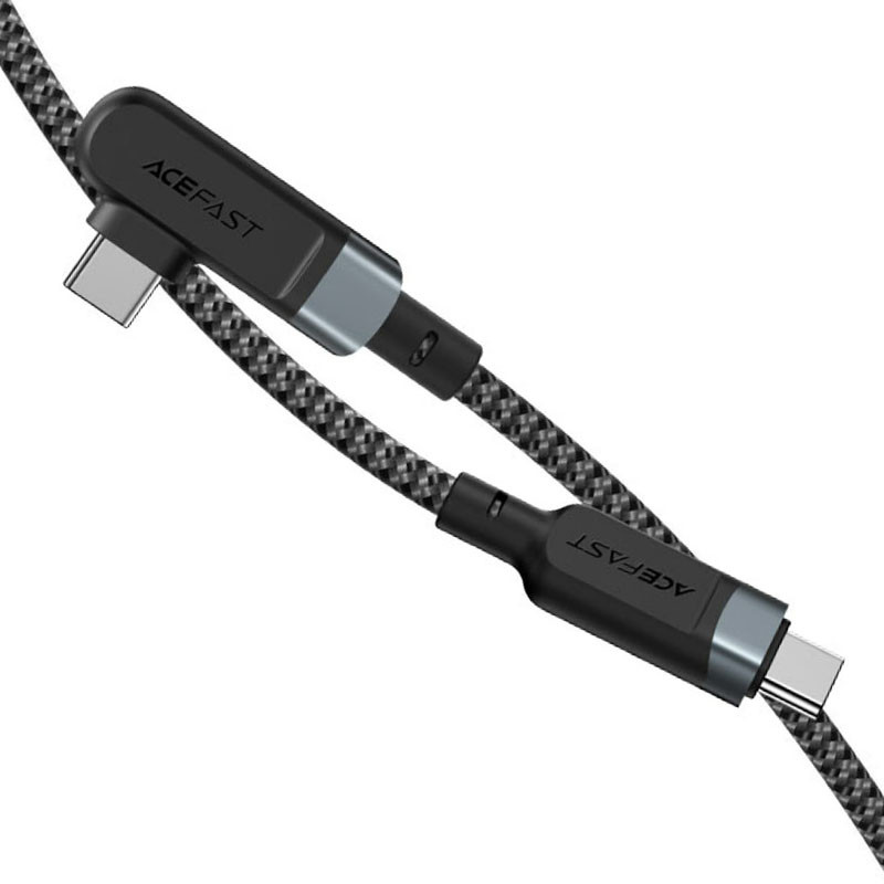 Дата кабель Acefast C5-03 USB-C → USB-C 100W right angled aluminum alloy (2 м) Black